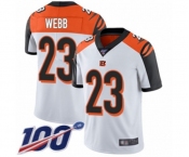 Youth Cincinnati Bengals #23 B.W. Webb White Vapor Untouchable Limited Player 100th Season Football Jersey