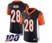 Youth Cincinnati Bengals #28 Joe Mixon Black Team Color Vapor Untouchable Limited Player 100th Season Football Jersey