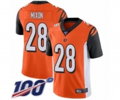 Youth Cincinnati Bengals #28 Joe Mixon Orange Alternate Vapor Untouchable Limited Player 100th Season Football Jersey