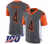 Youth Cincinnati Bengals #4 Randy Bullock Limited Silver Inverted Legend 100th Season Football Jersey