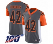 Youth Cincinnati Bengals #42 Clayton Fejedelem Limited Silver Inverted Legend 100th Season Football Jersey