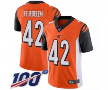 Youth Cincinnati Bengals #42 Clayton Fejedelem Orange Alternate Vapor Untouchable Limited Player 100th Season Football Jersey