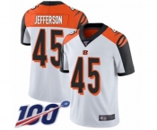 Youth Cincinnati Bengals #45 Malik Jefferson White Vapor Untouchable Limited Player 100th Season Football Jersey