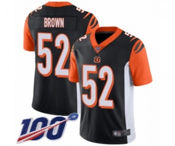 Youth Cincinnati Bengals #52 Preston Brown Black Team Color Vapor Untouchable Limited Player 100th Season Football Jersey