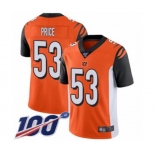 Youth Cincinnati Bengals #53 Billy Price Orange Alternate Vapor Untouchable Limited Player 100th Season Football Jersey