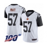 Youth Cincinnati Bengals #57 Germaine Pratt Limited White Rush Vapor Untouchable 100th Season Football Jersey