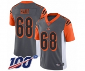 Youth Cincinnati Bengals #68 Bobby Hart Limited Silver Inverted Legend 100th Season Football Jersey