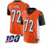 Youth Cincinnati Bengals #72 Kerry Wynn Orange Alternate Vapor Untouchable Limited Player 100th Season Football Jersey