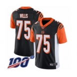 Youth Cincinnati Bengals #75 Jordan Willis Black Team Color Vapor Untouchable Limited Player 100th Season Football Jersey