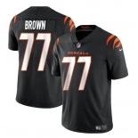 Youth Cincinnati Bengals #77 Trent Brown Black Vapor Untouchable Limited Stitched Jersey