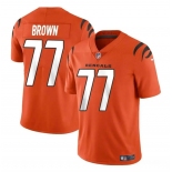 Youth Cincinnati Bengals #77 Trent Brown Orange Vapor Untouchable Limited Stitched Jersey