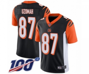 Youth Cincinnati Bengals #87 C.J. Uzomah Black Team Color Vapor Untouchable Limited Player 100th Season Football Jersey