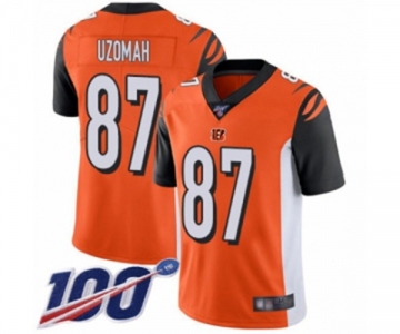 Youth Cincinnati Bengals #87 C.J. Uzomah Orange Alternate Vapor Untouchable Limited Player 100th Season Football Jersey