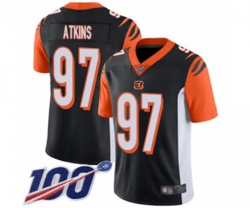 Youth Cincinnati Bengals #97 Geno Atkins Black Team Color Vapor Untouchable Limited Player 100th Season Football Jersey