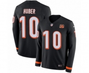 Youth Nike Cincinnati Bengals #10 Kevin Huber Limited Black Therma Long Sleeve NFL Jersey