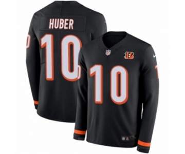 Youth Nike Cincinnati Bengals #10 Kevin Huber Limited Black Therma Long Sleeve NFL Jersey