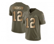 Youth Nike Cincinnati Bengals #12 Alex Erickson Limited Olive Gold 2017 Salute to Service NFL Jersey