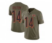 Youth Nike Cincinnati Bengals #14 Andy Dalton Limited Olive 2017 Salute to Service NFL Jersey