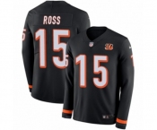 Youth Nike Cincinnati Bengals #15 John Ross Limited Black Therma Long Sleeve NFL Jersey