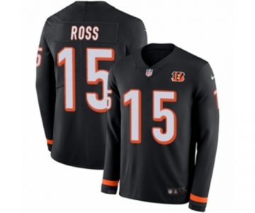 Youth Nike Cincinnati Bengals #15 John Ross Limited Black Therma Long Sleeve NFL Jersey