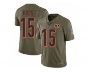 Youth Nike Cincinnati Bengals #15 John Ross Limited Olive 2017 Salute to Service NFL Jersey