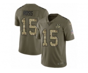 Youth Nike Cincinnati Bengals #15 John Ross Limited Olive Camo 2017 Salute to Service NFL Jersey