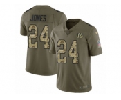 Youth Nike Cincinnati Bengals #24 Adam Jones Limited Olive Camo 2017 Salute to Service NFL Jersey