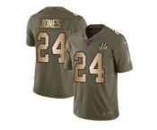 Youth Nike Cincinnati Bengals #24 Adam Jones Limited Olive Gold 2017 Salute to Service NFL Jersey