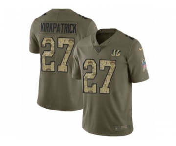 Youth Nike Cincinnati Bengals #27 Dre Kirkpatrick Limited Olive Camo 2017 Salute to Service NFL Jersey