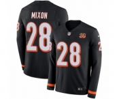 Youth Nike Cincinnati Bengals #28 Joe Mixon Limited Black Therma Long Sleeve NFL Jersey