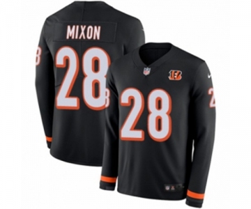 Youth Nike Cincinnati Bengals #28 Joe Mixon Limited Black Therma Long Sleeve NFL Jersey