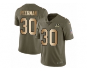 Youth Nike Cincinnati Bengals #30 Cedric Peerman Limited Olive Gold 2017 Salute to Service NFL Jersey