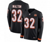 Youth Nike Cincinnati Bengals #32 Mark Walton Limited Black Therma Long Sleeve NFL Jersey