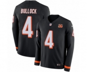 Youth Nike Cincinnati Bengals #4 Randy Bullock Limited Black Therma Long Sleeve NFL Jersey