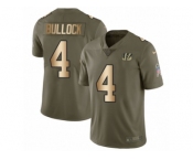 Youth Nike Cincinnati Bengals #4 Randy Bullock Limited Olive Gold 2017 Salute to Service NFL Jersey