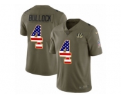 Youth Nike Cincinnati Bengals #4 Randy Bullock Limited Olive USA Flag 2017 Salute to Service NFL Jersey