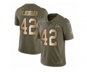 Youth Nike Cincinnati Bengals #42 Clayton Fejedelem Limited Olive Gold 2017 Salute to Service NFL Jersey