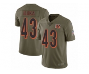 Youth Nike Cincinnati Bengals #43 George Iloka Limited Olive 2017 Salute to Service NFL Jersey