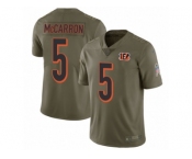 Youth Nike Cincinnati Bengals #5 AJ McCarron Limited Olive 2017 Salute to Service NFL Jersey