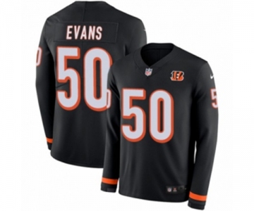 Youth Nike Cincinnati Bengals #50 Jordan Evans Limited Black Therma Long Sleeve NFL Jersey