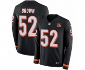 Youth Nike Cincinnati Bengals #52 Preston Brown Limited Black Therma Long Sleeve NFL Jersey