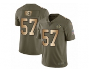 Youth Nike Cincinnati Bengals #57 Vincent Rey Limited Olive Gold 2017 Salute to Service NFL Jersey