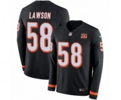 Youth Nike Cincinnati Bengals #58 Carl Lawson Limited Black Therma Long Sleeve NFL Jersey