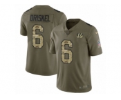 Youth Nike Cincinnati Bengals #6 Jeff Driskel Limited Olive Camo 2017 Salute to Service NFL Jersey