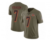 Youth Nike Cincinnati Bengals #7 Boomer Esiason Limited Olive 2017 Salute to Service NFL Jersey