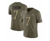 Youth Nike Cincinnati Bengals #7 Boomer Esiason Limited Olive Camo 2017 Salute to Service NFL Jersey