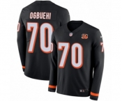 Youth Nike Cincinnati Bengals #70 Cedric Ogbuehi Limited Black Therma Long Sleeve NFL Jersey