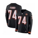 Youth Nike Cincinnati Bengals #74 Jake Fisher Limited Black Therma Long Sleeve NFL Jersey