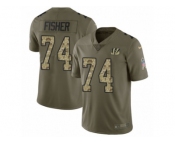 Youth Nike Cincinnati Bengals #74 Jake Fisher Limited Olive Camo 2017 Salute to Service NFL Jersey