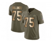 Youth Nike Cincinnati Bengals #75 Andrew Billings Limited Olive Gold 2017 Salute to Service NFL Jersey